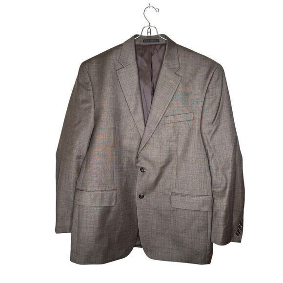 Chaps Men's Blazer Suit Wool Single Vent 2-Button Lined Jacket Grey Size 44R - Picture 1 of 10